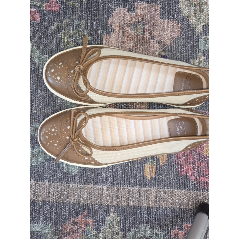 Circa Joan&David Size 7.5 Shoes Ballet Flats Tan And Brown. Comfy, Cozy Dress Up - Picture 2 of 5